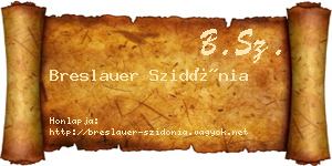 Breslauer Szidónia névjegykártya